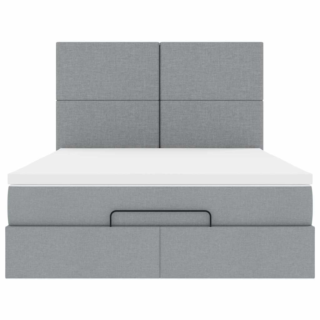 Struttura Letto Pouf con Materasso 140x200 cm in Tessuto