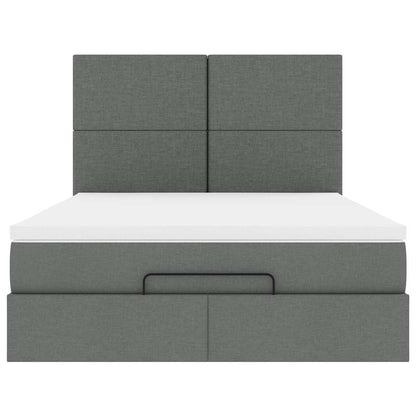Struttura Letto Pouf con Materasso 140x200 cm in Tessuto - homemem39