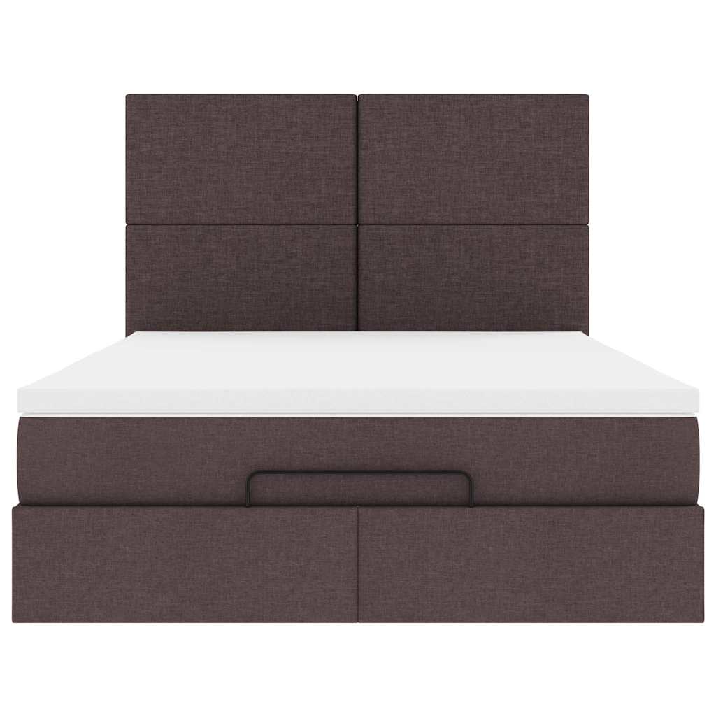 Struttura Letto Pouf con Materasso 140x200 cm in Tessuto - homemem39