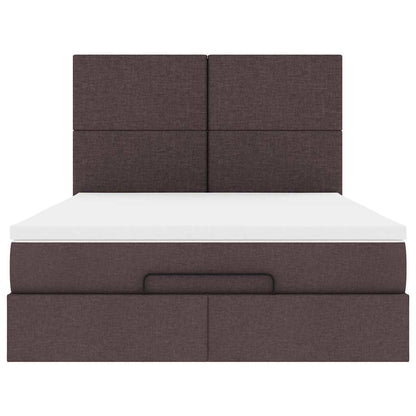 Struttura Letto Pouf con Materasso 140x200 cm in Tessuto - homemem39
