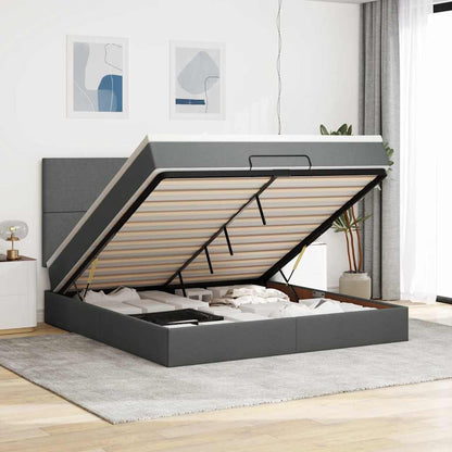 Struttura Letto Pouf con Materasso 160x200 cm in Tessuto | homemem39