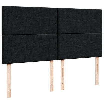 Struttura Letto Pouf con Materasso Nero 160x200 cm in Tessuto