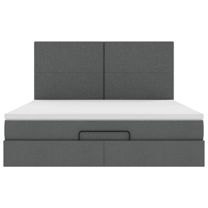 Struttura Letto Pouf con Materasso 180x200 cm in Tessuto - homemem39