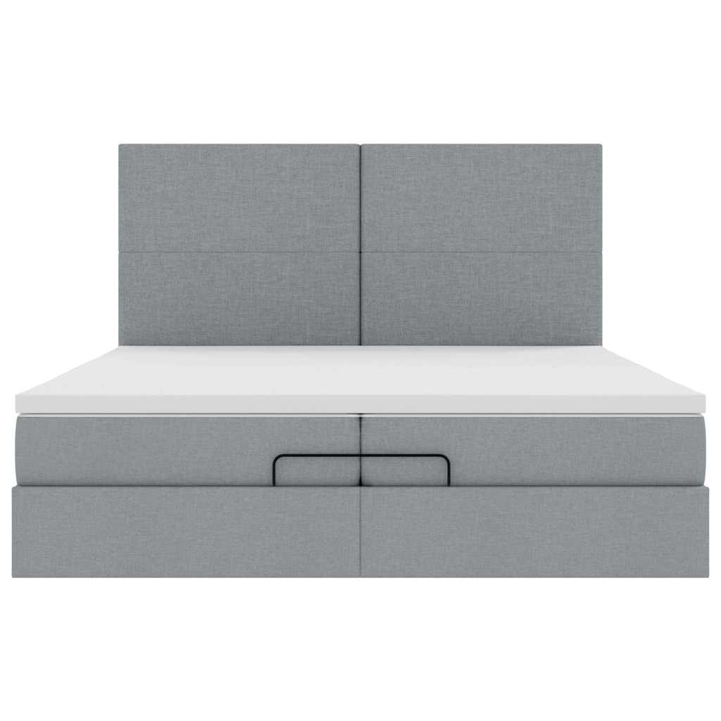 Struttura Letto Pouf con Materassi 200x200 cm in Tessuto