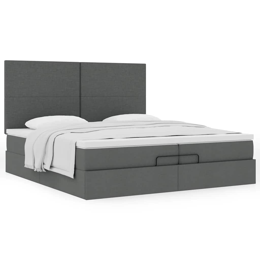 Struttura Letto Pouf con Materassi 200x200 cm in Tessuto | homemem39