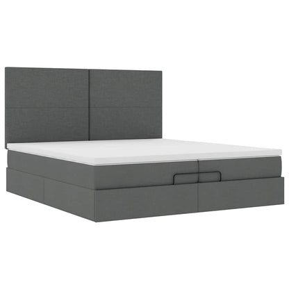 Struttura Letto Pouf con Materassi 200x200 cm in Tessuto | homemem39