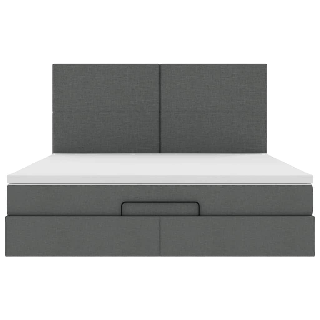 Struttura Letto Pouf con Materassi 200x200 cm in Tessuto | homemem39