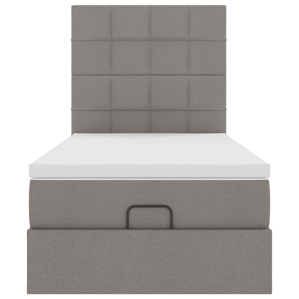 Struttura Letto Pouf con Materasso Tortora 80x200 cm in Tessuto | homemem39