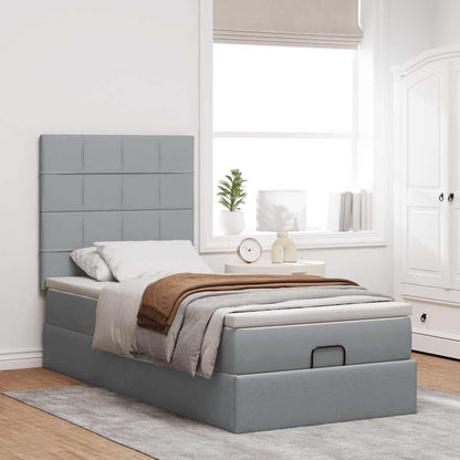 Struttura Letto Pouf con Materasso 90x190 cm in Tessuto | homemem39