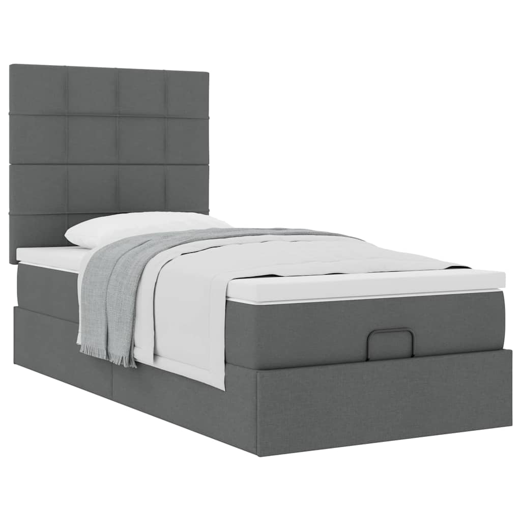 Struttura Letto Pouf con Materasso 90x190 cm in Tessuto | homemem39
