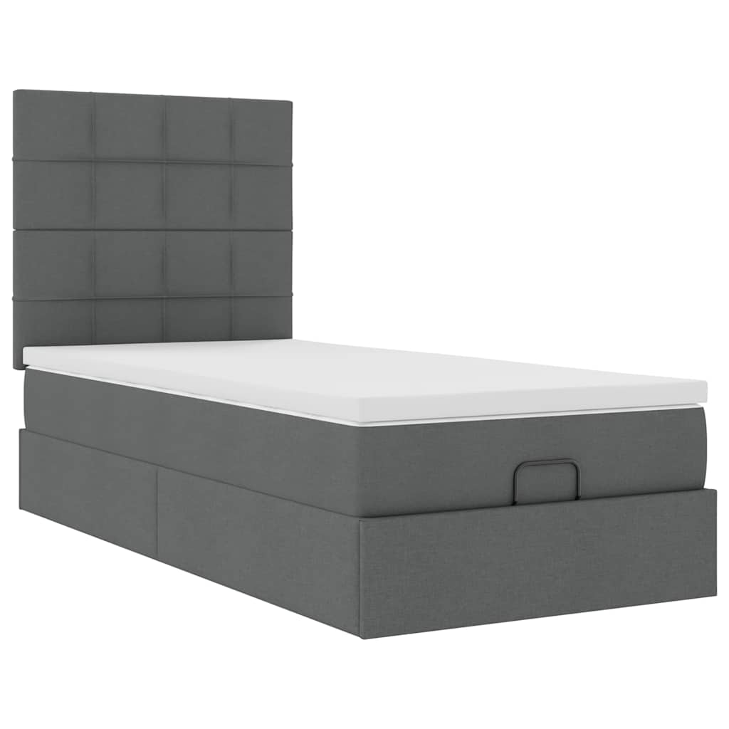 Struttura Letto Pouf con Materasso 90x190 cm in Tessuto | homemem39