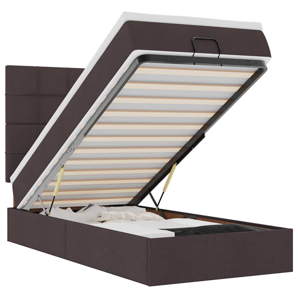 Struttura Letto Pouf con Materasso 90x190 cm in Tessuto