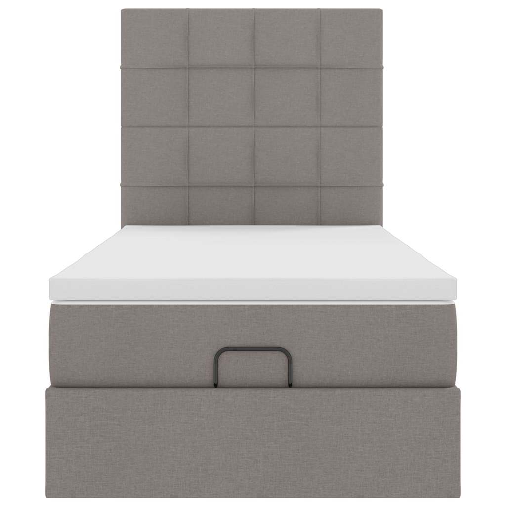 Struttura Letto Pouf con Materasso Tortora 90x190 cm in Tessuto | homemem39