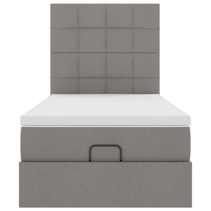 Struttura Letto Pouf con Materasso Tortora 90x190 cm in Tessuto | homemem39