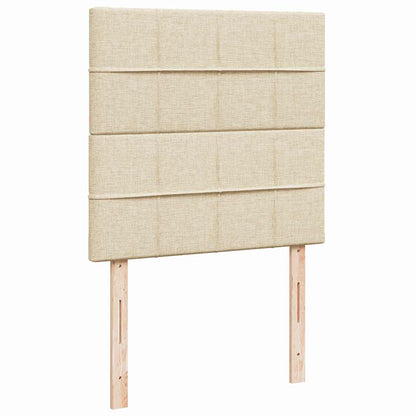 Struttura Letto Pouf con Materasso Crema 90x190 cm in Tessuto | homemem39