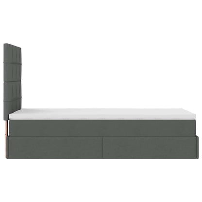 Pouf Letto con Materasso Grigio Scuro 90x200 cm in Tessuto - homemem39