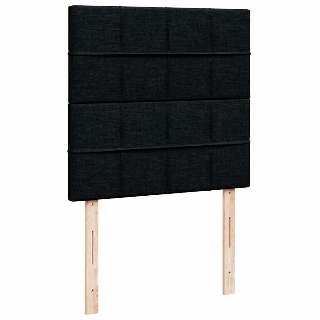 Pouf Letto con Materasso Nero 90x200 cm in Tessuto - homemem39