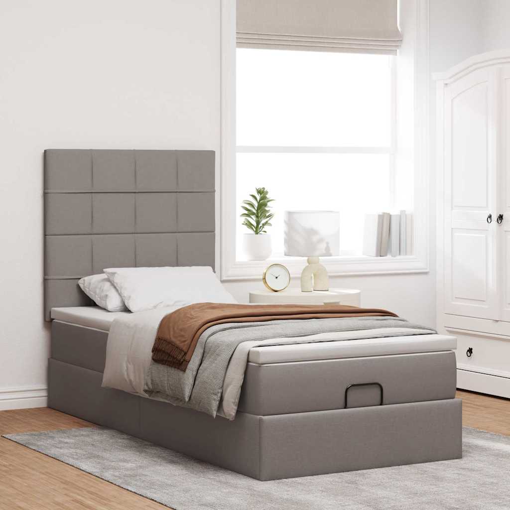 Pouf Letto con Materasso Tortora 90x200 cm in Tessuto | homemem39