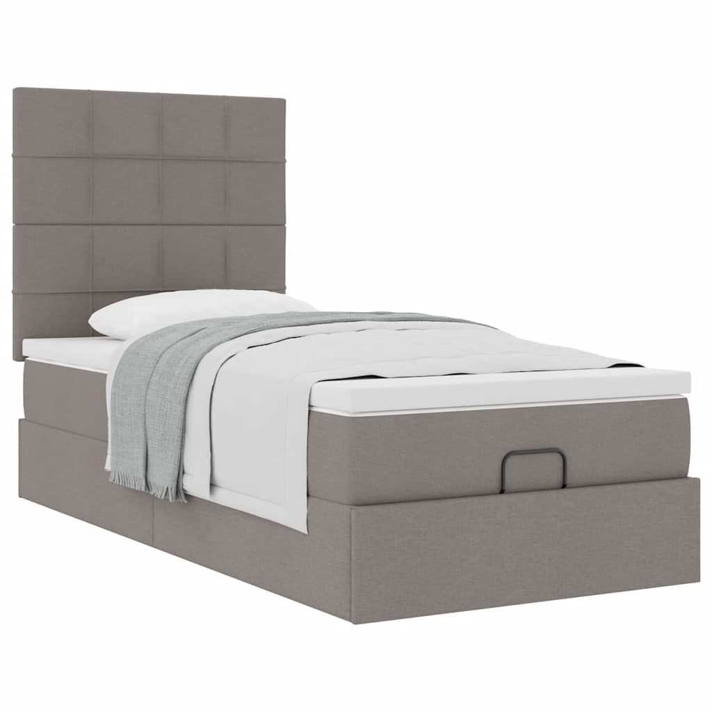 Pouf Letto con Materasso Tortora 90x200 cm in Tessuto | homemem39