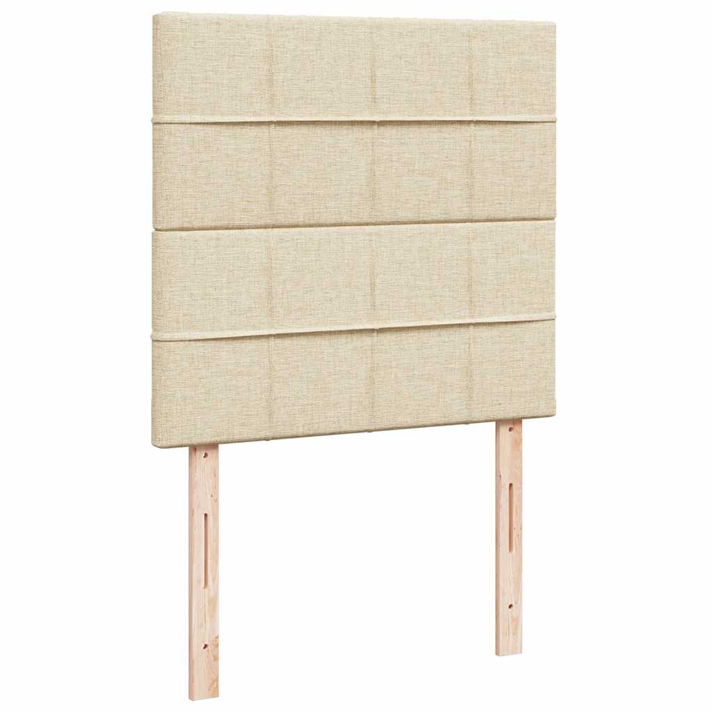 Pouf Letto con Materasso Crema 90x200 cm in Tessuto | homemem39