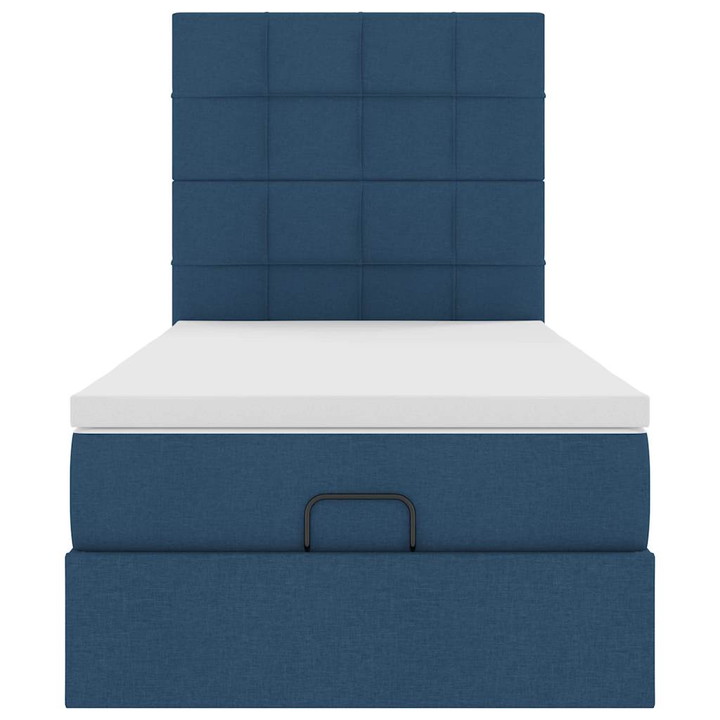 Pouf Letto con Materasso Blu 100x200 cm in Tessuto | homemem39