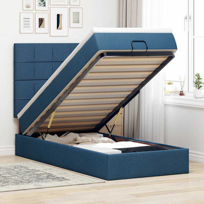 Pouf Letto con Materasso Blu 100x200 cm in Tessuto | homemem39