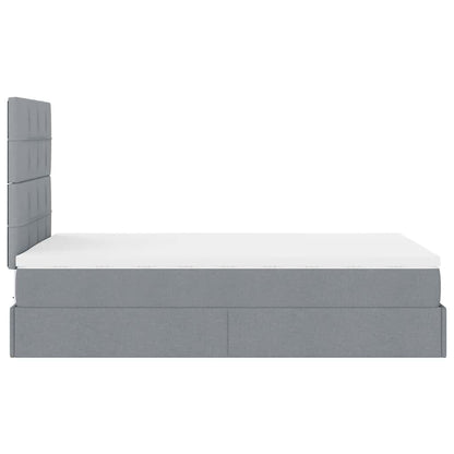 Struttura Letto Pouf con Materasso 120x190 cm in Tessuto | homemem39