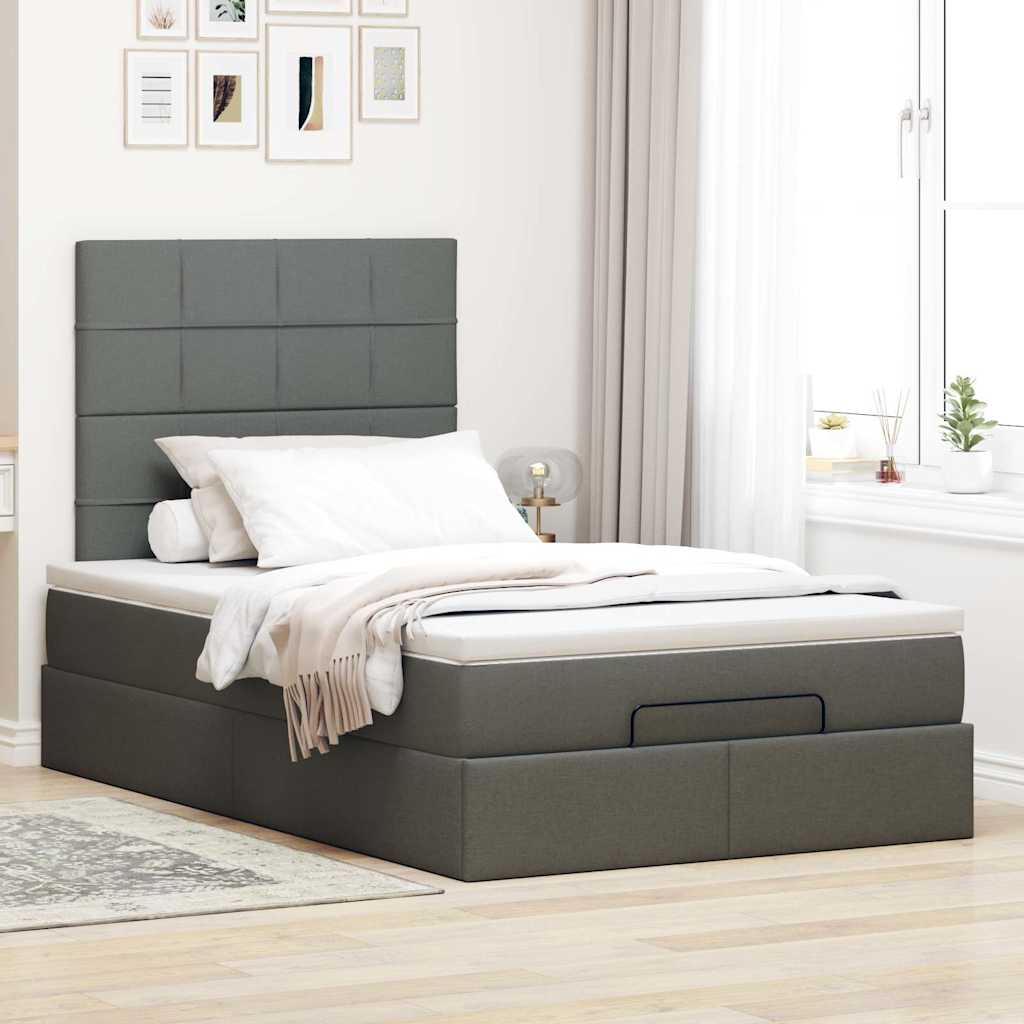 Struttura Letto Pouf con Materasso 80x200 cm in Tessuto | homemem39