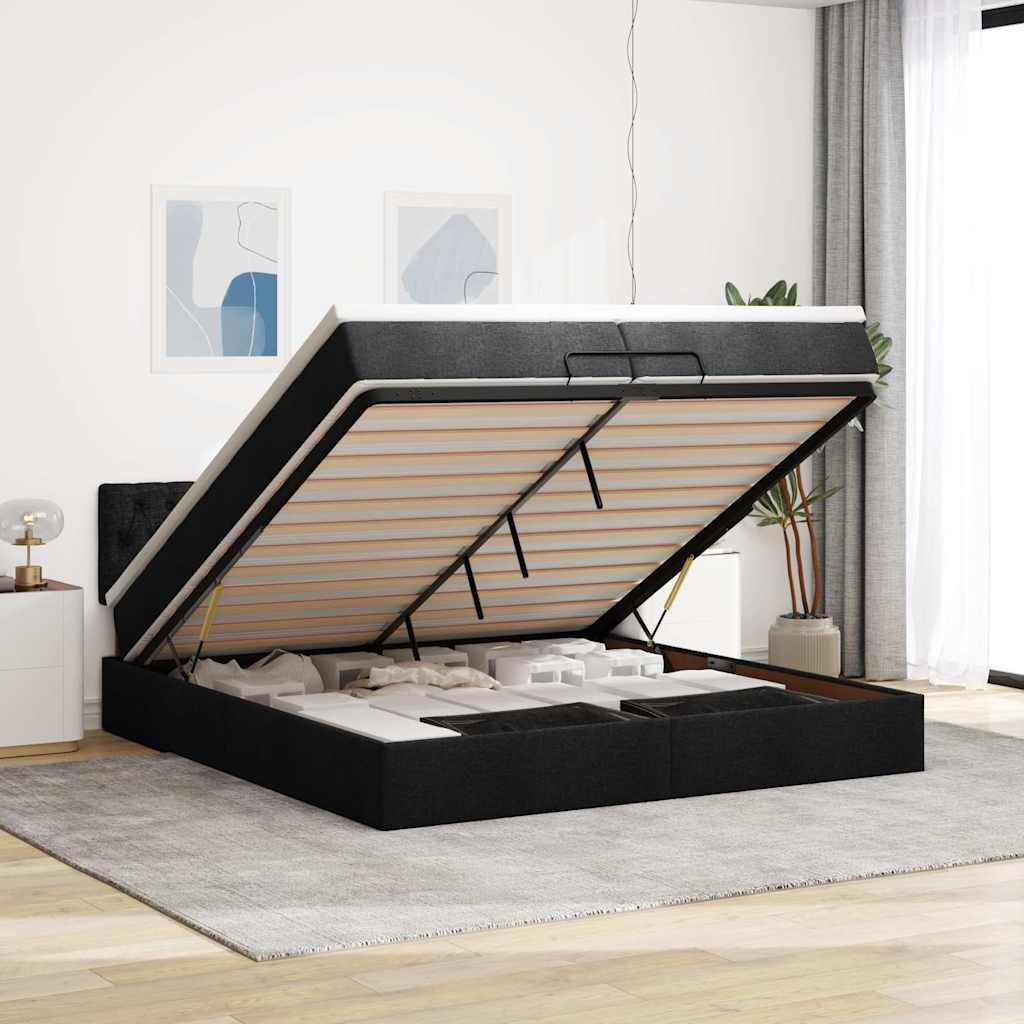 Struttura Letto Pouf con Materasso 80x200 cm in Tessuto | homemem39
