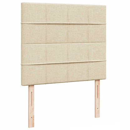 Struttura Letto Pouf con Materasso Crema 120x190 cm in Tessuto | homemem39