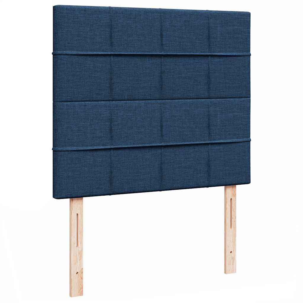 Struttura Letto Pouf con Materasso Blu 120x190 cm in Tessuto