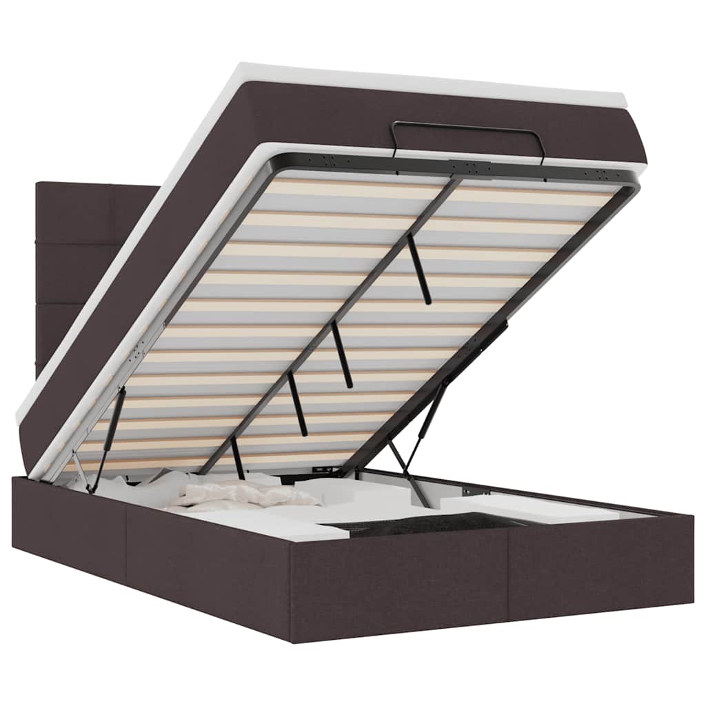 Struttura Letto Pouf con Materasso 120x200 cm in Tessuto - homemem39