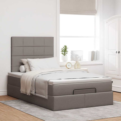 Struttura Letto Pouf con Materasso Tortora 120x200cm in Tessuto | homemem39