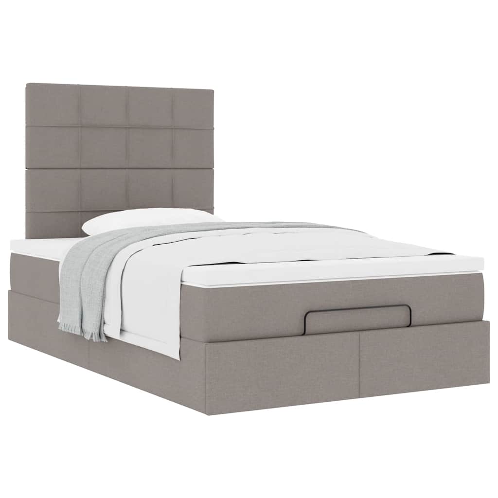 Struttura Letto Pouf con Materasso Tortora 120x200cm in Tessuto | homemem39