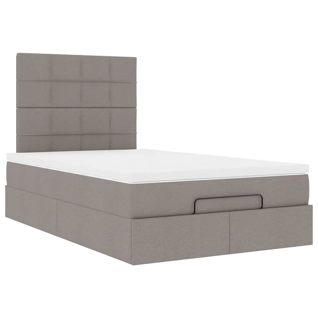 Struttura Letto Pouf con Materasso Tortora 120x200cm in Tessuto | homemem39