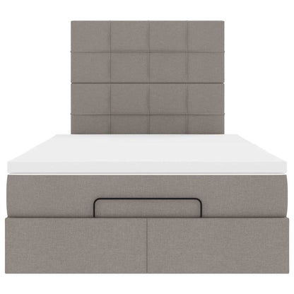 Struttura Letto Pouf con Materasso Tortora 120x200cm in Tessuto | homemem39