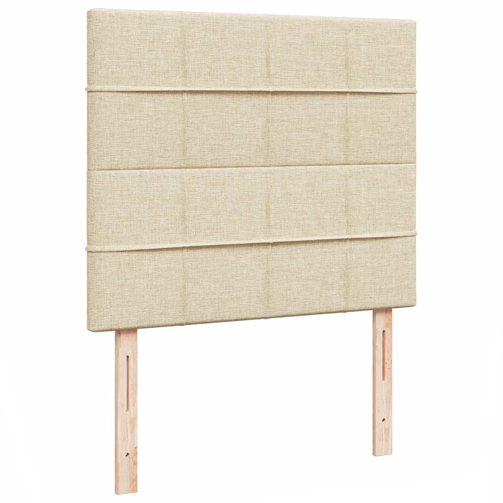 Struttura Letto Pouf con Materasso Crema 120x200 cm in Tessuto | homemem39