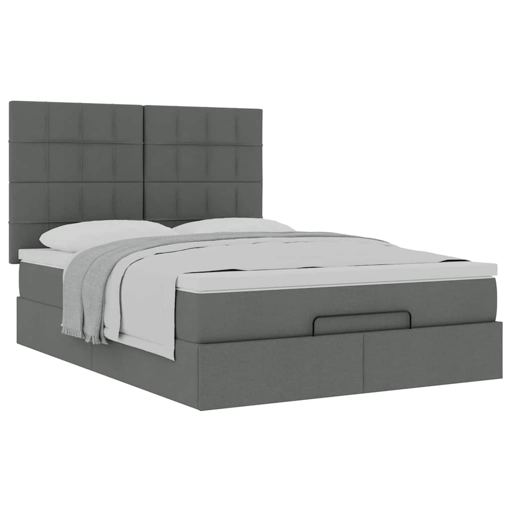 Struttura Letto Pouf con Materasso 140x190 cm in Tessuto | homemem39