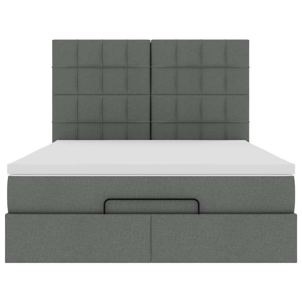 Struttura Letto Pouf con Materasso 140x190 cm in Tessuto | homemem39