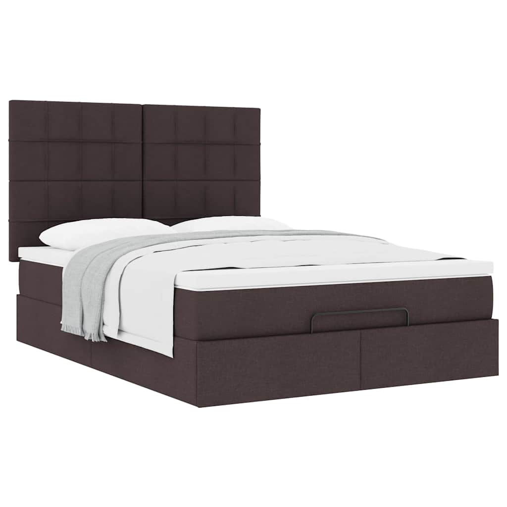 Struttura Letto Pouf con Materasso 140x190 cm in Tessuto | homemem39