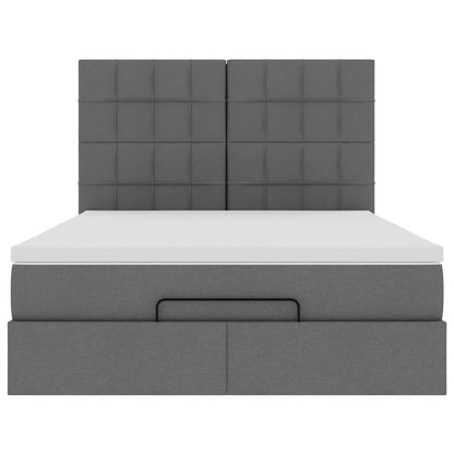 Struttura Letto Pouf con Materasso 140x200 cm in Tessuto