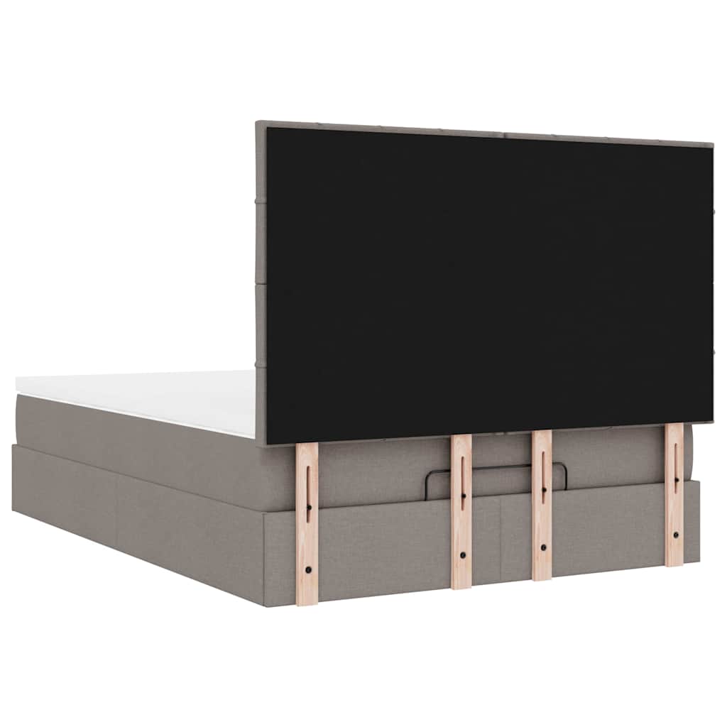 Struttura Letto Pouf con Materasso Tortora 140x200cm in Tessuto | homemem39