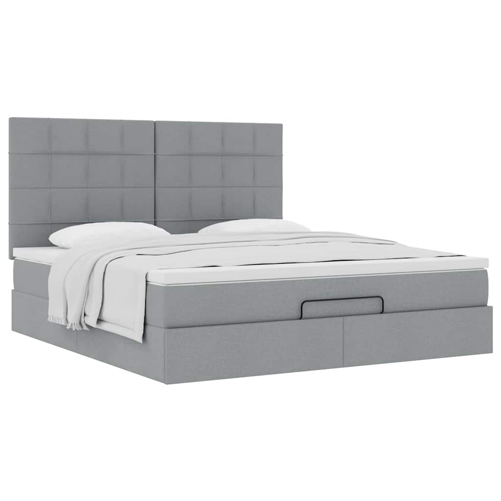 Struttura Letto Pouf con Materasso 160x200 cm in Tessuto | homemem39