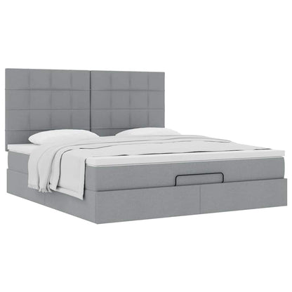 Struttura Letto Pouf con Materasso 160x200 cm in Tessuto | homemem39