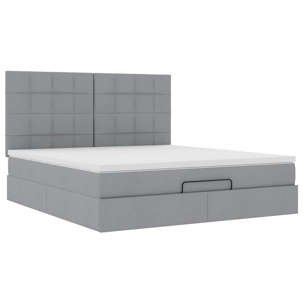 Struttura Letto Pouf con Materasso 160x200 cm in Tessuto | homemem39