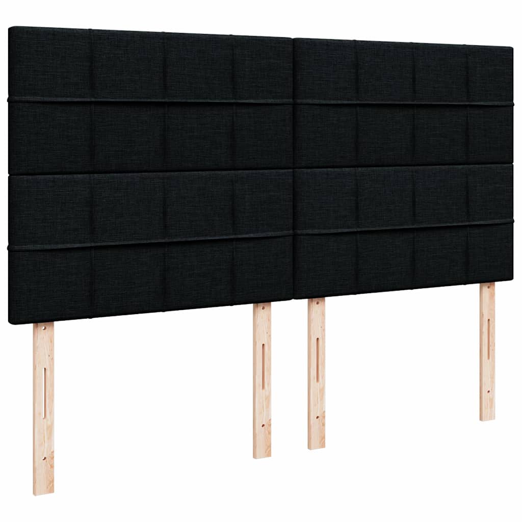 Struttura Letto Pouf con Materasso Nero 160x200 cm in Tessuto | homemem39