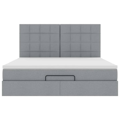 Struttura Letto Pouf con Materasso 180x200 cm in Tessuto - homemem39