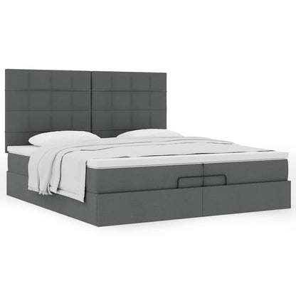 Struttura Letto Pouf con Materassi 200x200 cm in Tessuto | homemem39