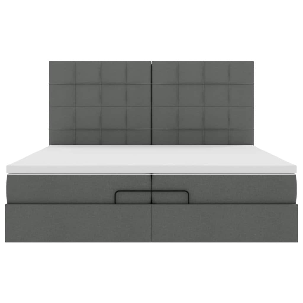 Struttura Letto Pouf con Materassi 200x200 cm in Tessuto | homemem39