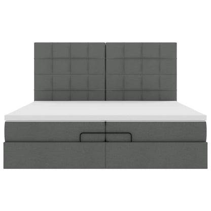 Struttura Letto Pouf con Materassi 200x200 cm in Tessuto | homemem39
